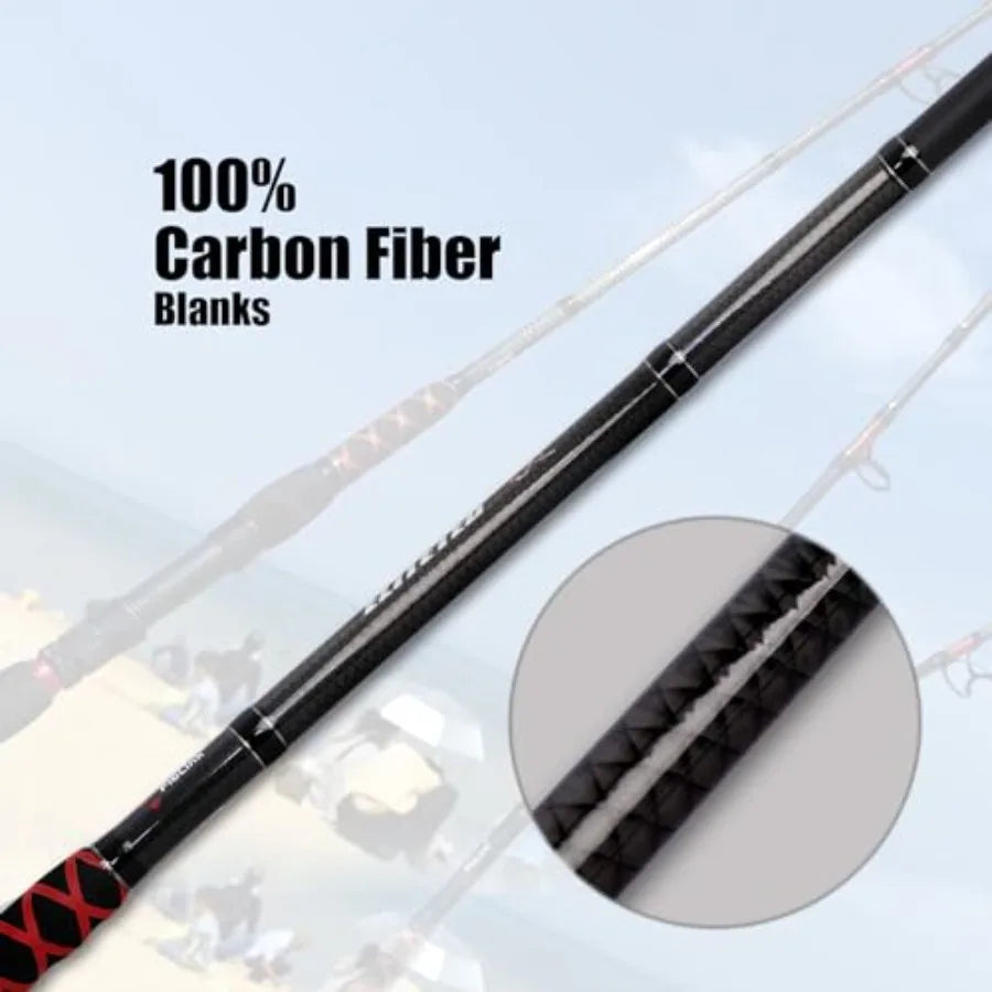 Surf Spinning Fishing Rod 2Piece 3Piece Carbon Fiber Travel Fishing Rod for Saltwater and Freshwater Angling Lightweigh