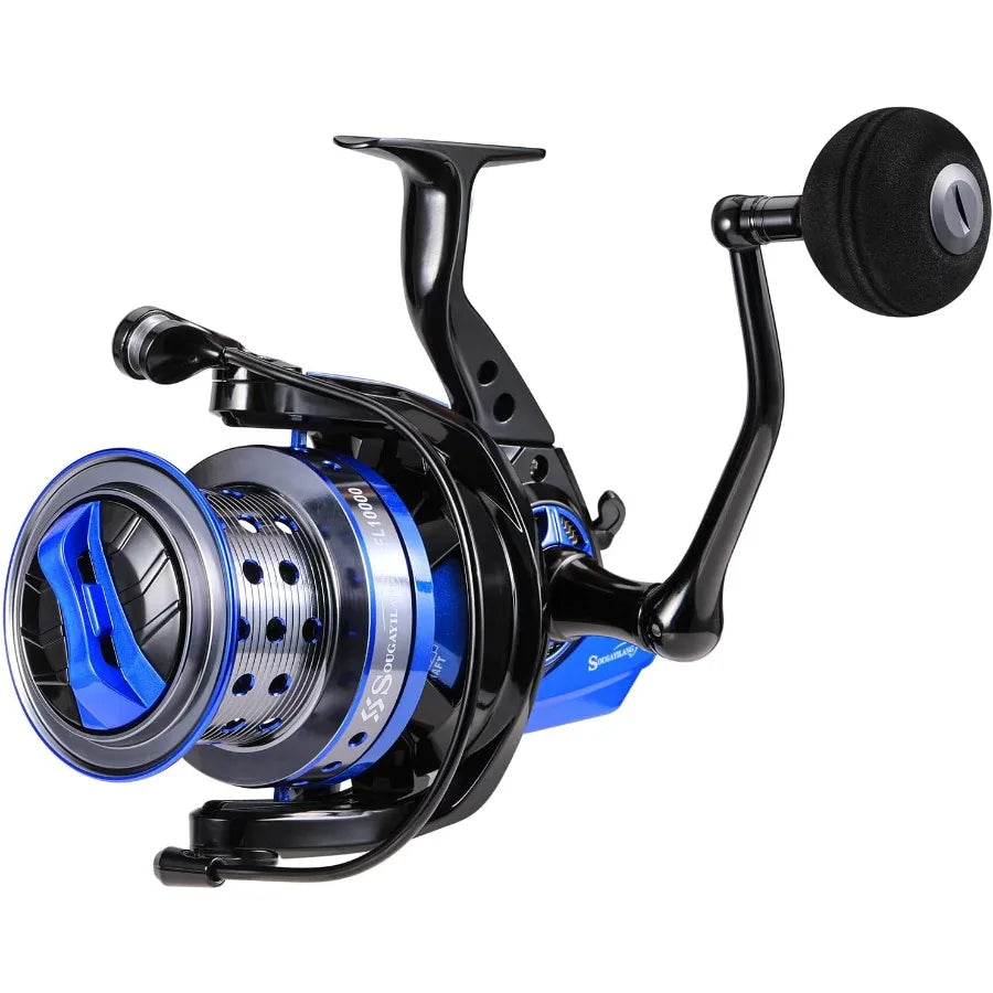 Spinning Reels 10000 Series Surf Fishing Reels Ultra Smooth Powerful with CNC Aluminum Spool for Inshore Offshore Saltwater Fis
