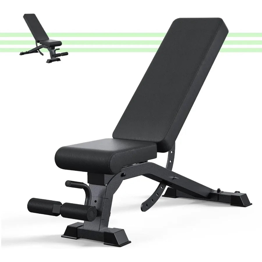 Adjustable Weight Bench with 12x4x4 Positions, 1200LB Heavy Duty Workout Bench for Home Gym, Commercial Incline-Flat-Decline Ben