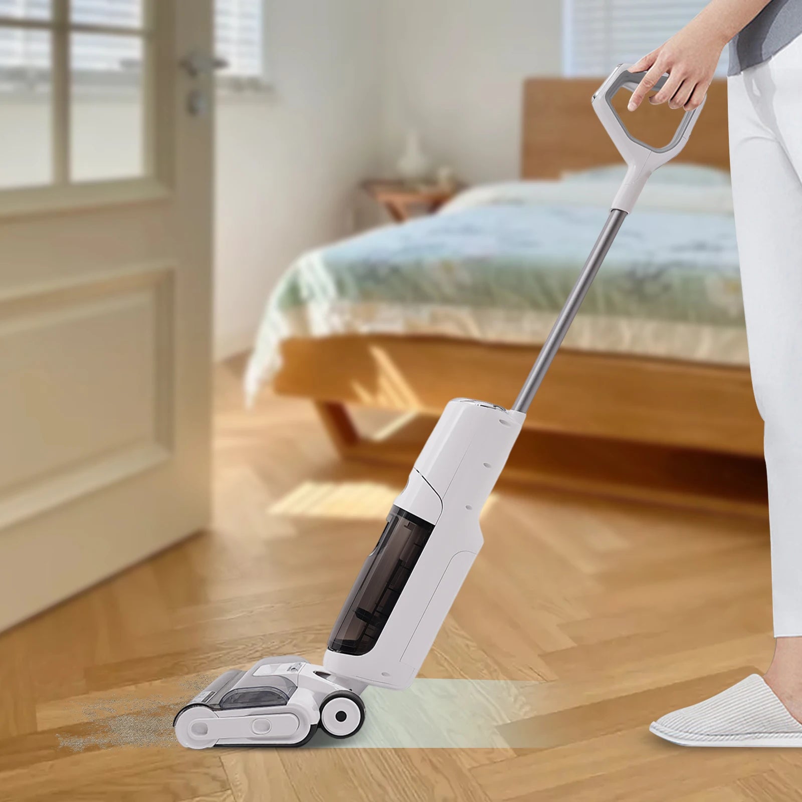 250w Intelligent Wet Dry Dual-Use Vacuum Cleaner, Cordless Hardwood Floor Cleaning Machine, One-Step Cleaning Vacuum Cleaner