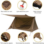 Backwoods Bungalow Bushcraft Shelter 2.0 Ultralight Backpacking Tent with with Porch for Camping Hiking Backpacking Motorcycle