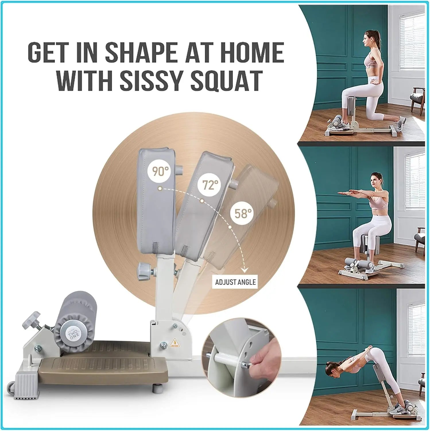 Deluxe Multi-Function Deep Sissy Squat Bench Home Gym Workout Station Leg Exercise Machine