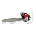 22 Inch Gas Power, 52CC 2-Stroke Gasoline Chainsaw, Portable Handed Petrol Woodcutting Gas Chain Saw for Cutting Tree Wood