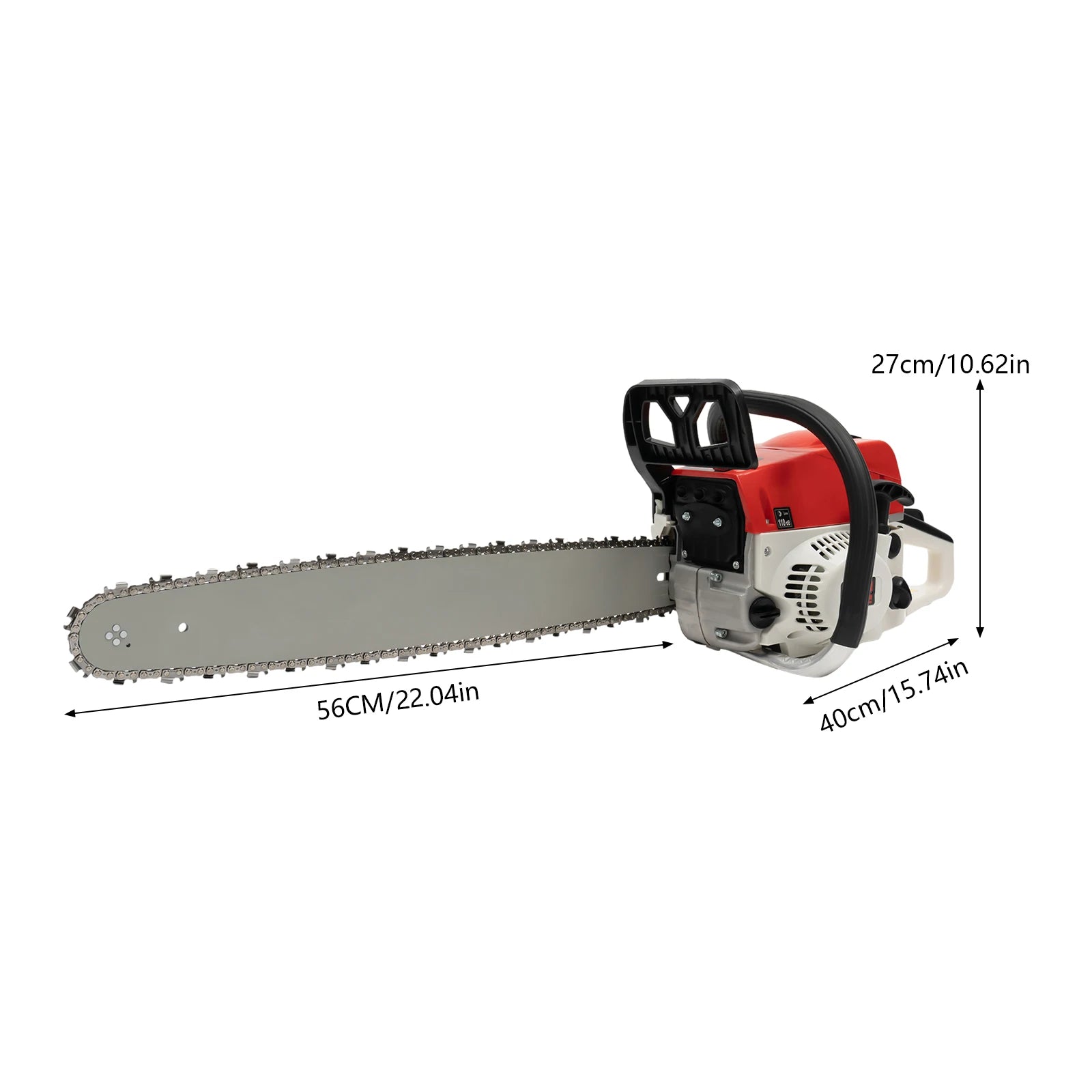 22 Inch Gas Power, 52CC 2-Stroke Gasoline Chainsaw, Portable Handed Petrol Woodcutting Gas Chain Saw for Cutting Tree Wood