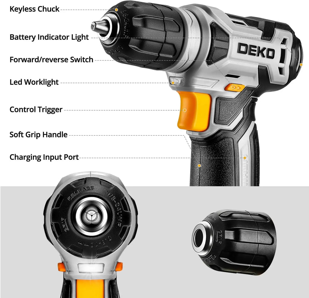 8V Cordless Drill Tool Kit, 126-Piece Home Repair Set for Men & Women, Handyman DIY Tools in Box