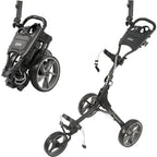 3 Wheel Golf Push Cart Ultra Lightweight Smallest Folding Size New-Version Scorecard Holder