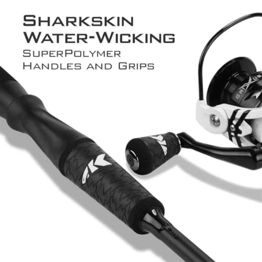 Crixus Fishing Rod and Reel Combo, High Performance Spinning & Baitcaster Combo, IM6 Graphite 2Pc Blanks, Zirconium Oxide Rings,