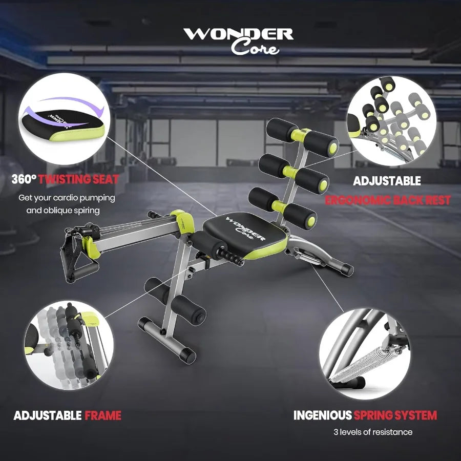 Ab Workout Equipment, Adjustable Ab Machine for Stomach Workout, Sit Up Exercise Equipment for Home Workouts, Abdominal Trainer,