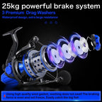 Spinning Reels 10000 Series Surf Fishing Reels Ultra Smooth Powerful with CNC Aluminum Spool for Inshore Offshore Saltwater Fis