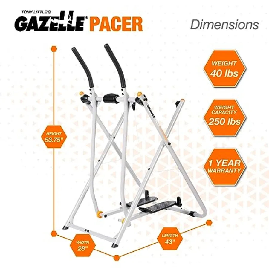 Gazelle Tony Little Total Body Fitness Workout Exercise Elliptical Glider Supports 250-300lbs with Low-Impact Design for Home G