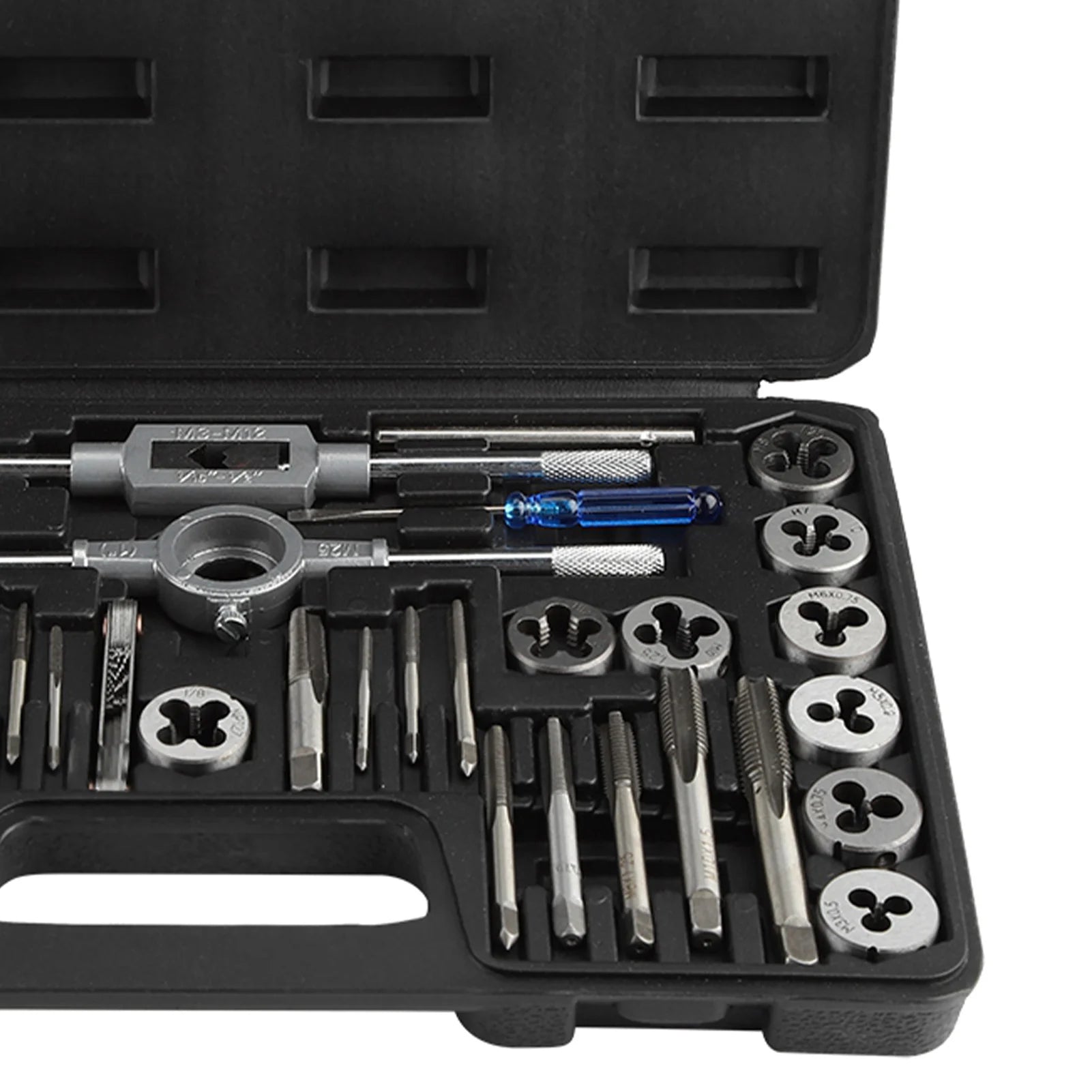 M3- Screw Nut Tap and Die Set with Wrenches and Thread Gauge Heavy Duty Hand Tools Tap and Die Set