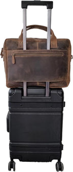 Leather briefcase 18 Inch Laptop Messenger Bags for Men and Women Best Office Briefcase Satchel Bag