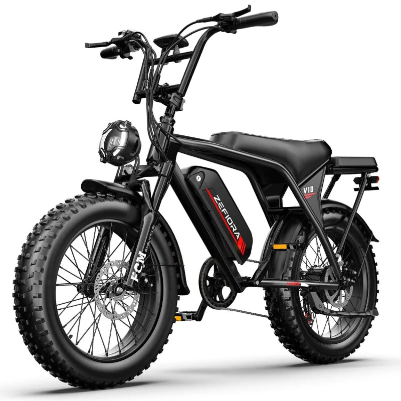 Zefiora V10 Snow Electric Bike,800w 20 Inches 48v Battery Fat Tire Electric Bicycle,free Local Shipping E Bike Factory Original