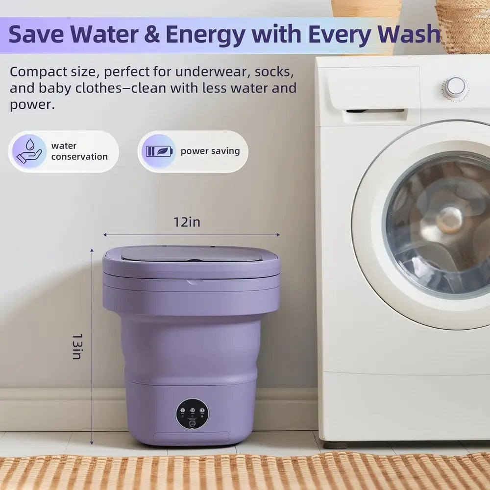 16L Portable Washing Machine with Spin Basket, Ideal for Baby Clothes, Underwear, Socks, Collapsible Design for Camping, Hotels