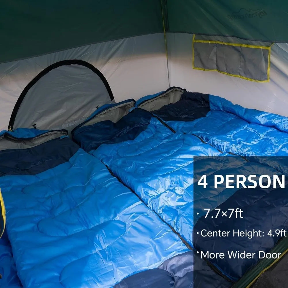 Tents 4 Person Camping Tent, Easy Setup Waterproof Family Tents for Camping, Portable Dome Tent for Outdoor Camping with Rainfly