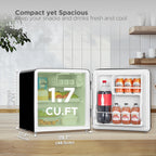 Comfee 1.7 Cu.Ft Retro Mini Fridge, Energy Saving, Low Noise, Adjustable Thermostat with Chiller Box for Bedroom, Office, Dorm