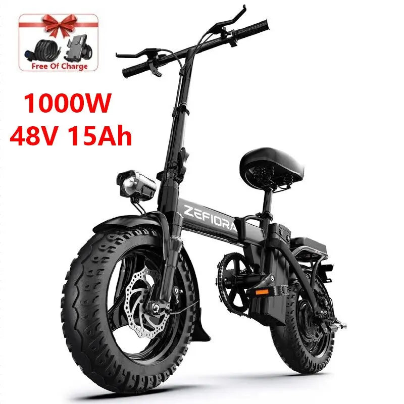 1000w 2000w Adult Electric Bike,30miles 48v Aluminum Alloy 14 Inch Ebike,for Both Men Women In Cities Cycling Electric Bicycle