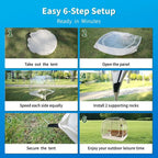 6-Person Weather-Resistant Bubble Tent with Vent Windows for Camping, Outdoor Shelter, and Backyard Parties in Beige