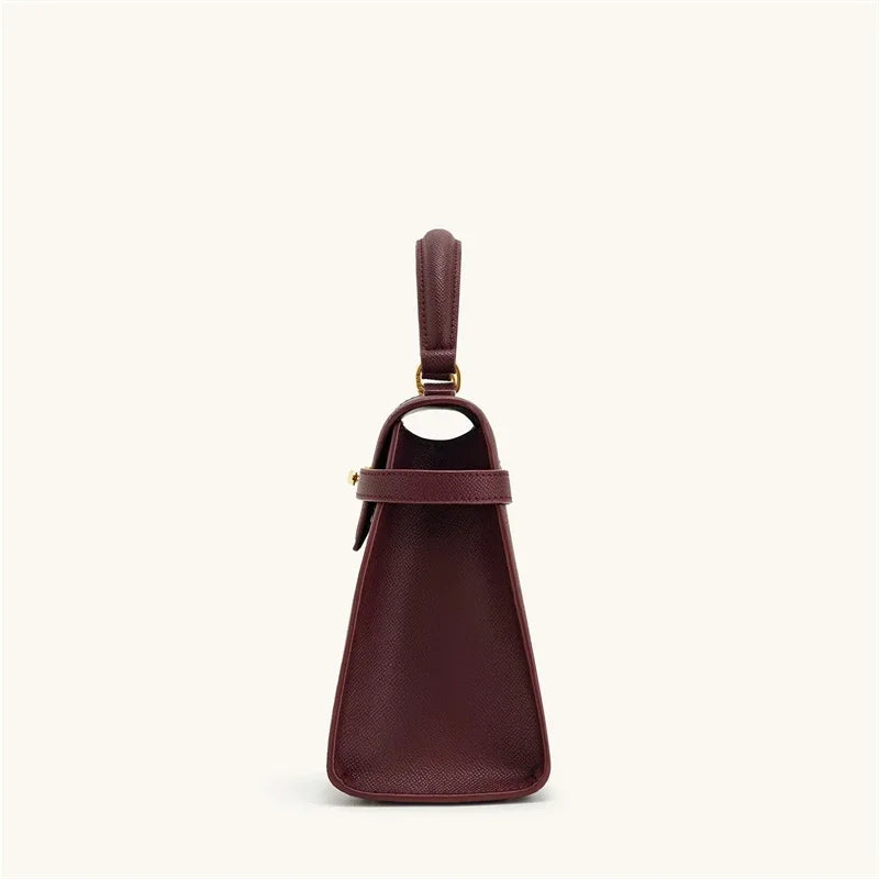 PEI Women's Handbag Elise Designer Fashion 2025 New Burgundy Handbag Large Square Crossbody Bag High-end Women's Bag