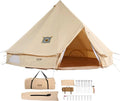 Canvas Tent Bell, Yurt 4 Seasons for Camping with Stove Jack, Breathable Holds up to 4 People, Family Camping Outdoor Hunting