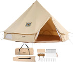 Canvas Tent Bell, Yurt 4 Seasons for Camping with Stove Jack, Breathable Holds up to 4 People, Family Camping Outdoor Hunting