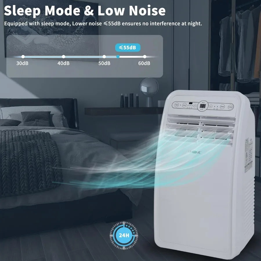8000 BTU Portable Air Conditioner with Cooling Dehumidifier Fan Remote Control and Window Mount Kit Included for Home Office Be