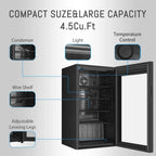 4.5 cubic feet beverage refrigerator with 150 cans, independent beverage cooler, suitable for office use