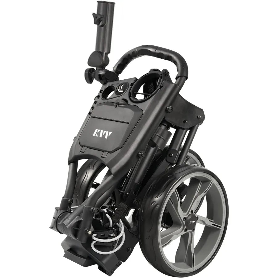 3 Wheel Golf Push Cart Ultra Lightweight Smallest Folding Size New-Version Scorecard Holder