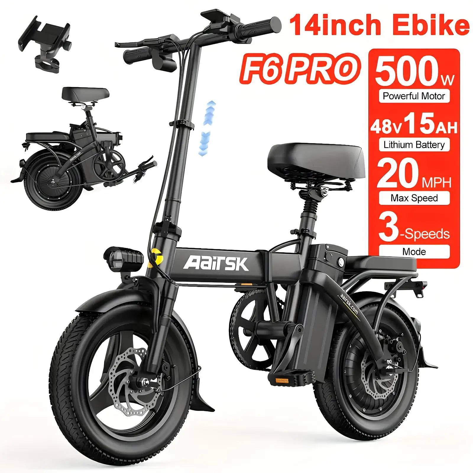 Electric Bike for Adults with Peak 750W Brushless Motor,40Miles 25MPH Commuting Electric Mountain Bike,26"/24'' Tires