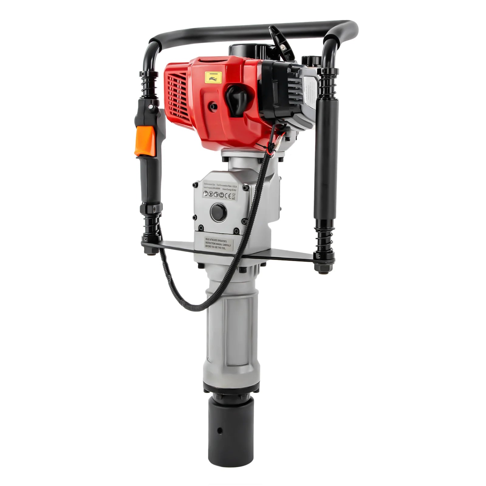 52CC 2-Stroke Gas Post Driver with Anti-Vibration Grip, 2 Socket Sizes for Fencing, Construction, and Agricultural Piling Work