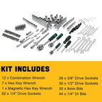 216 Piece Mechanics Tool Set and Socket Set, Ratchet Wrenches Set with Storage Case, Tool Combination Set for Automotive Repair