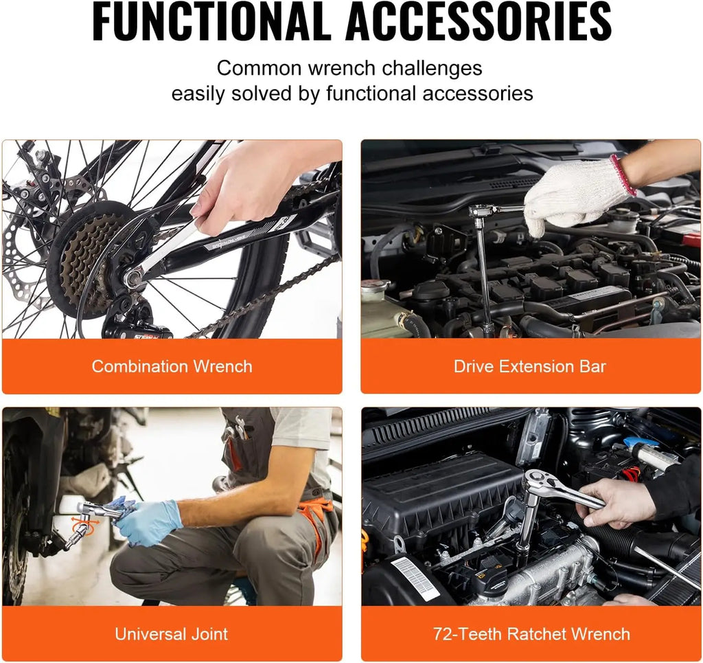 450-Piece Professional Mechanics Tool Set with Sockets, Wrenches, Bits & Storage Case