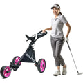 3-Wheel Lightweight Deluxe Women's Golf Push Cart, Easy Fold & Collapsible for Convenient Golfing