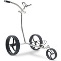 Terra Manual Golf Push Cart 3 Wheels Ultralight Ultraslim Stainless Steel Frame Green Fully Accessorized with Transport Bag