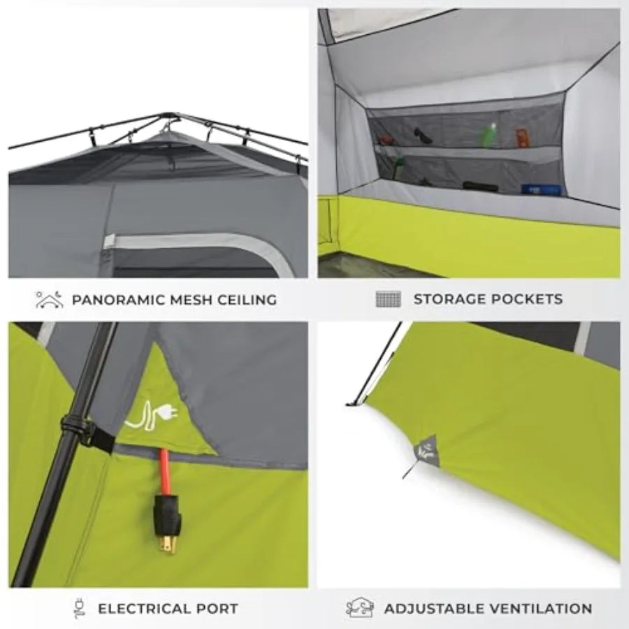 Instant Cabin Tents 6 Person/ 9 Person/ 10 Person/ 12 Person Family Cabin Multi Room Pop Up Tents Car Camping Included Storage