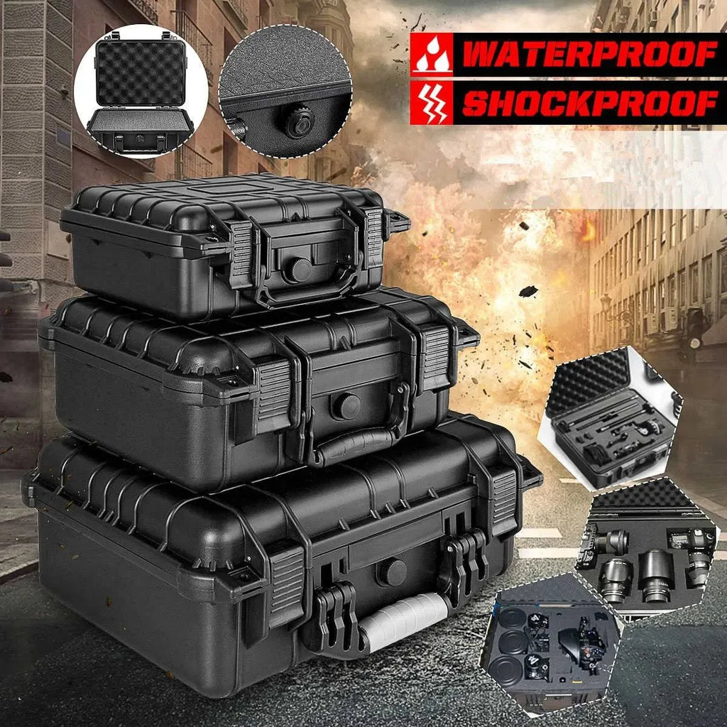 9 Sizes Tool Box Waterproof Plastic Hard Carry Case With pre-cut Sponge Tool Organizer Boxes Tool Cabinet Foam Hardware Toolbox