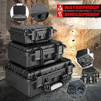 9 Sizes Tool Box Waterproof Plastic Hard Carry Case With pre-cut Sponge Tool Organizer Boxes Tool Cabinet Foam Hardware Toolbox