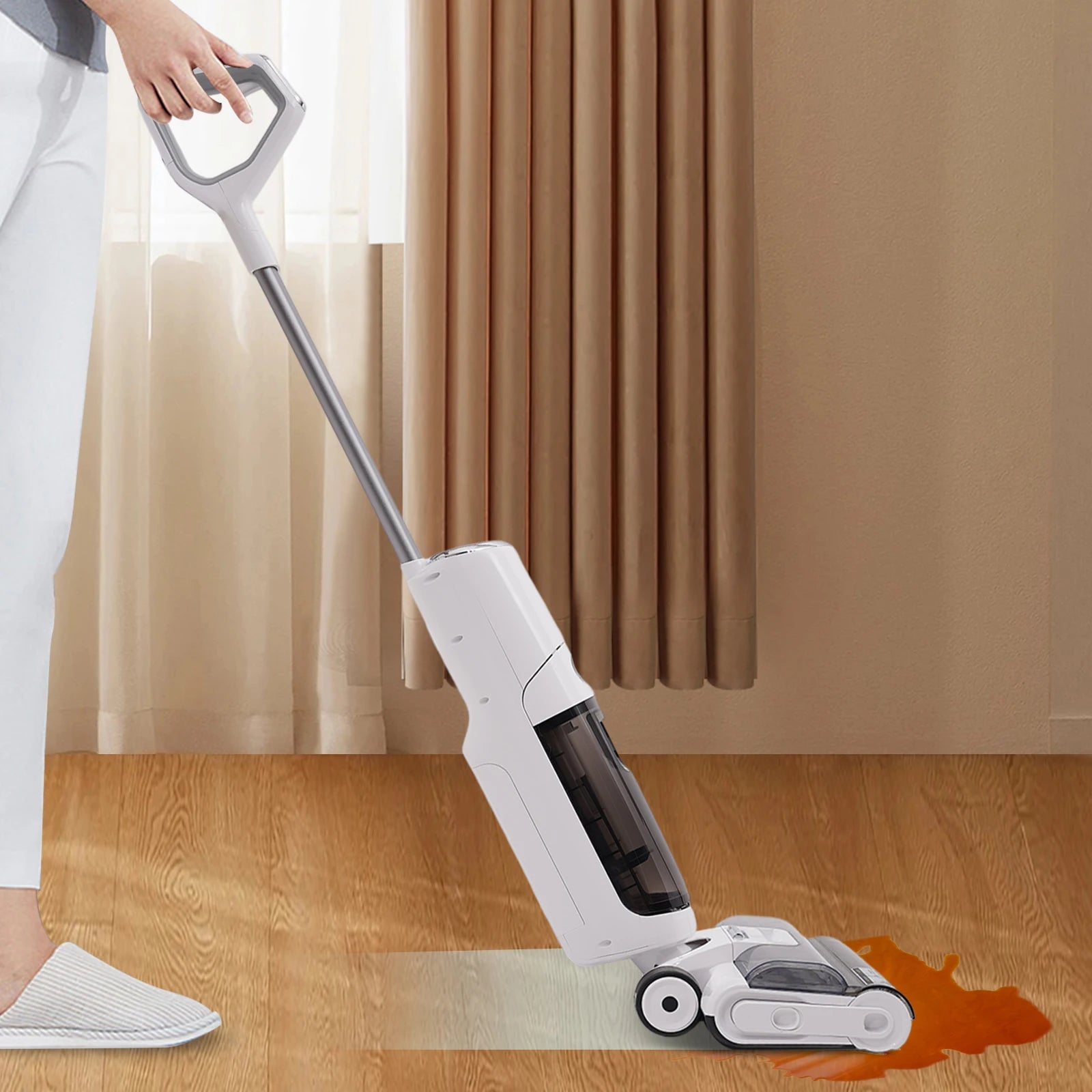 250w Intelligent Wet Dry Dual-Use Vacuum Cleaner, Cordless Hardwood Floor Cleaning Machine, One-Step Cleaning Vacuum Cleaner