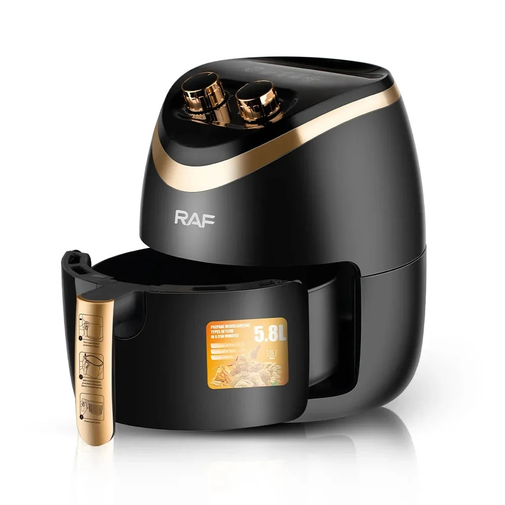 Air Fryer Household Large Capacity 5.8L Multifunctional Smart French Fries Fully Automatic Fryer without Oil Smoke Air Fryer