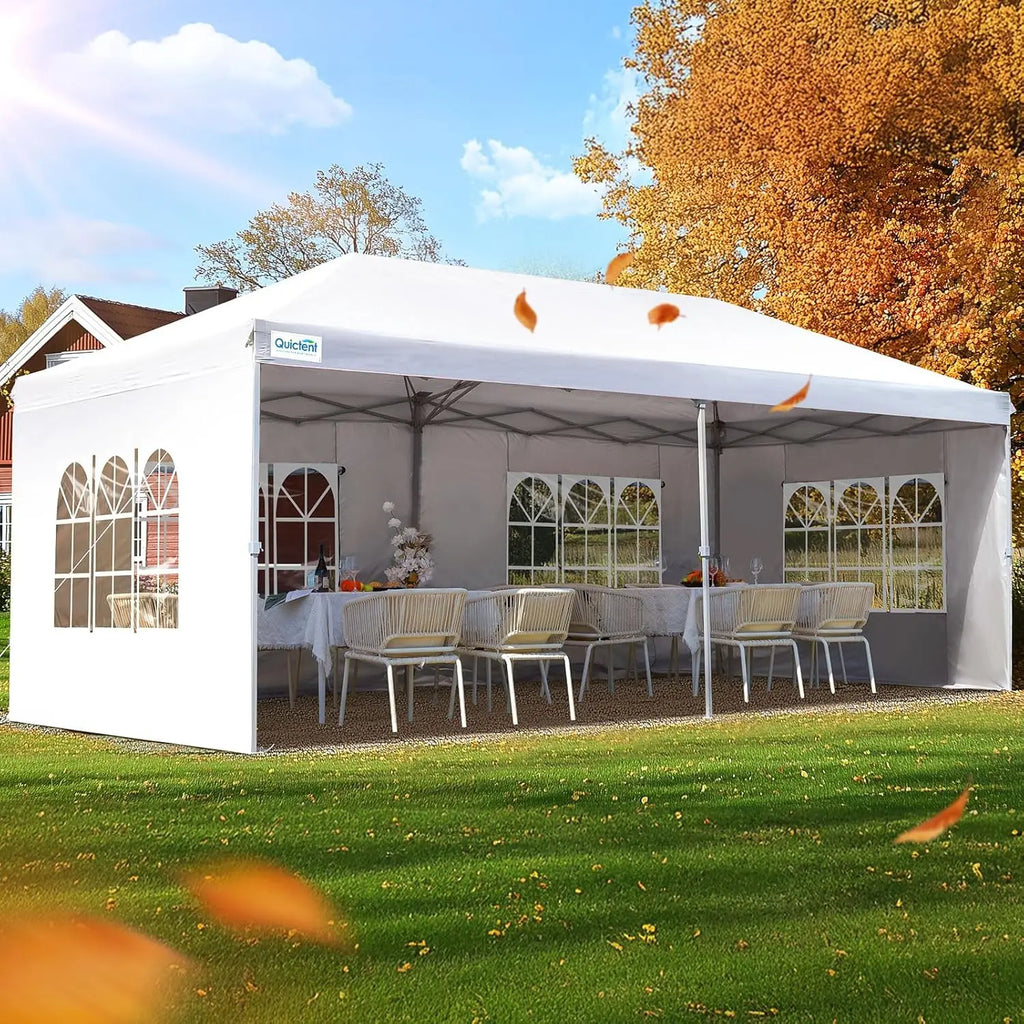 10x20 Pop Up Canopy Tent with Sidewalls Wheeled Bag Easy Setup Outdoor Party Camping Customized