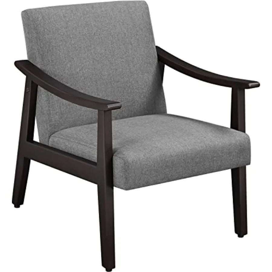 Accent Chair Mid-Century Living Room Chair Modern Linen Fabric Side Chair with High Back for Living Room/Office/Bedroom Minimal