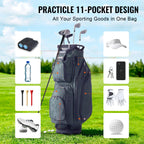 SucceBuy Golf Cart Bag with 14 Way Organizer Divider Top 36” Pockets Cart Bag Durable Golf Bags w/ Handles & Dust Cover & Straps