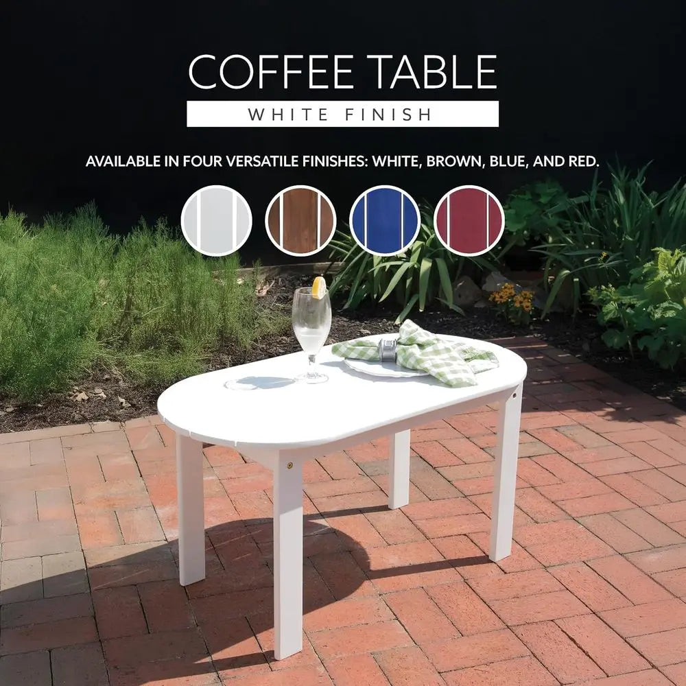 White Jayde Adirondack Style Coffee Table, 18.11 Depth x 35.24 Width x 18.11 Height