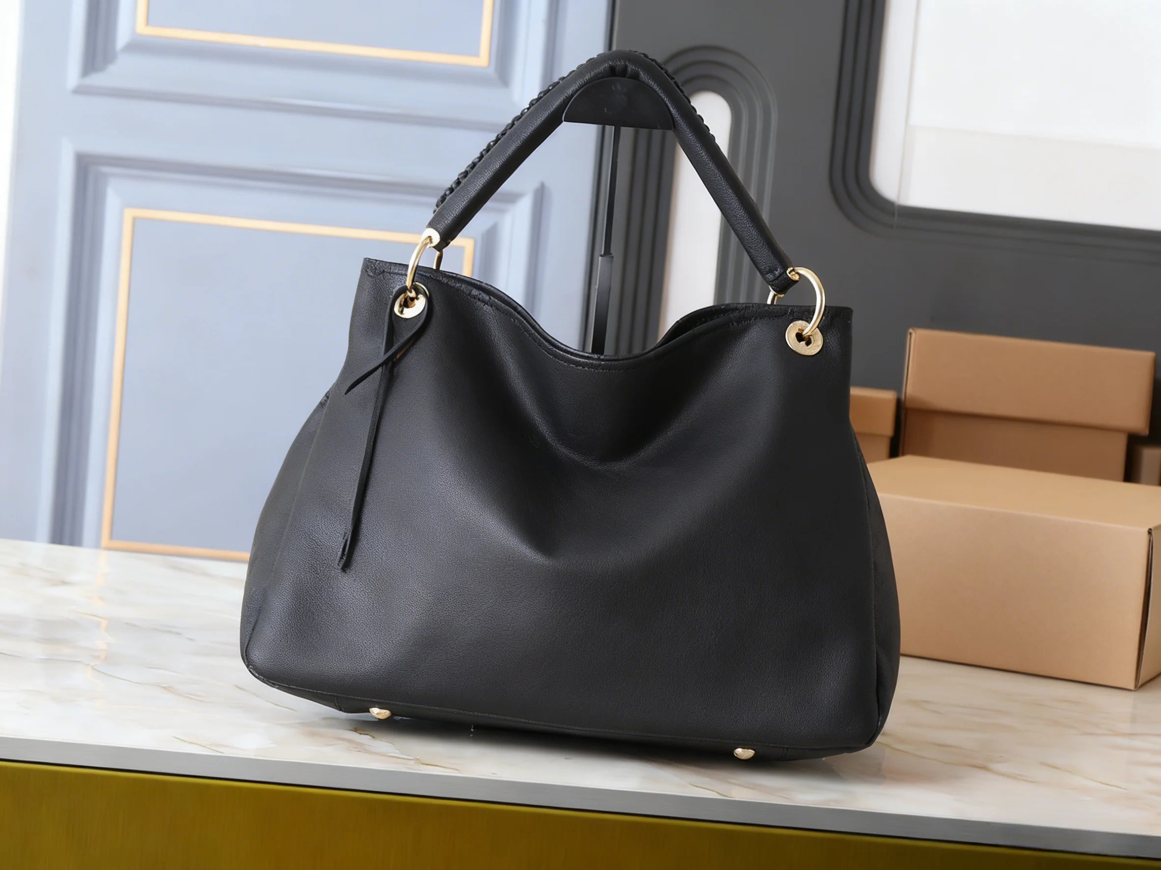 2025 New SIZE: 46x32x24 CM Fashionable Versatile bags leather cherry Portable can be carried on the shoulder no boxes