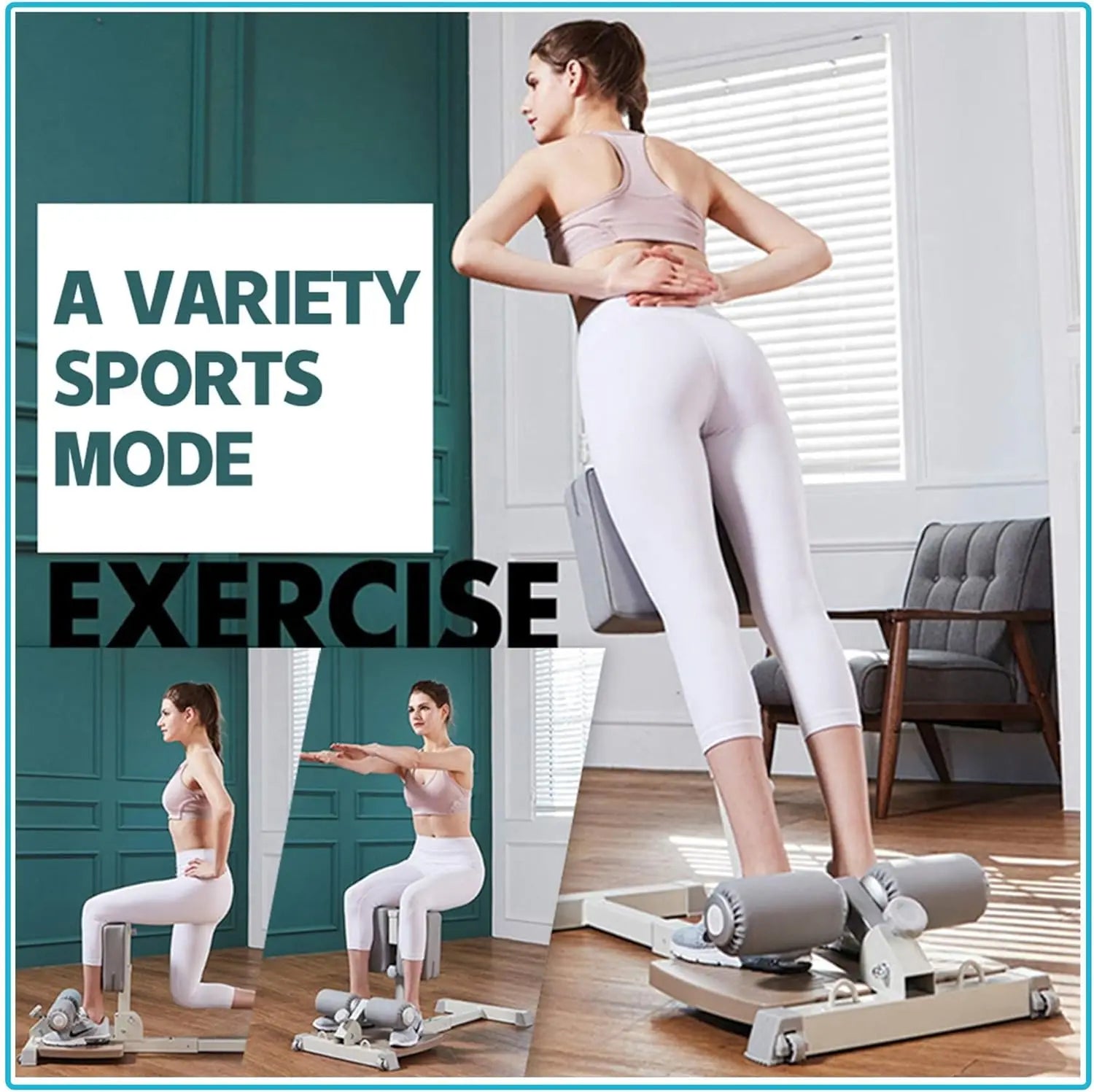 Deluxe Multi-Function Deep Sissy Squat Bench Home Gym Workout Station Leg Exercise Machine