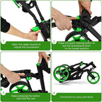 Folding Golf Push Cart with Swivel Front Wheel 3 Wheel Adjustable Golf Pull Cart for Easy Transportation and Compact Storage Id