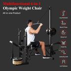 Weight Bench, Foldable Bench Press Set with Leg Extension, Adjustable Workout Bench  for Training Home Gym