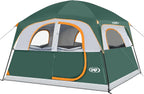 Tents 6 Person Waterproof Windproof Easy Setup,Double Layer Family Camping Tent with 1 Mesh Door & 5 Large Mesh Windows