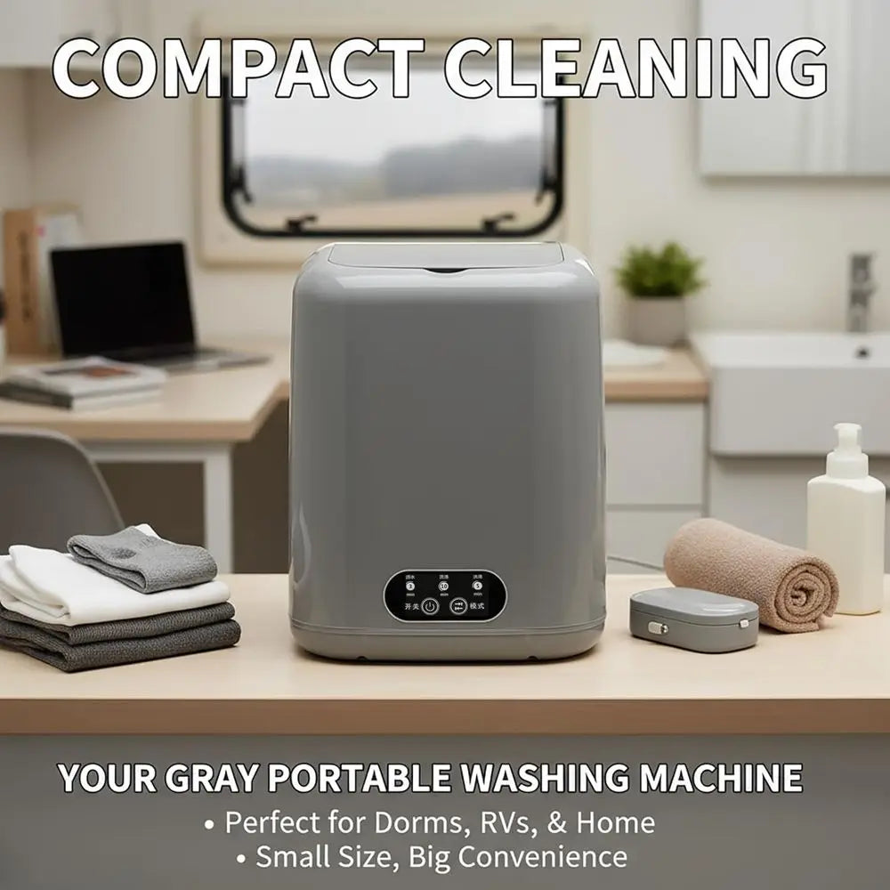 Portable Washing Machine, Mini Compact Washer & Dryer Combo, Small Countertop Laundry for Apartments & RVs, Hand Wash Clothes