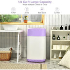 Portable Washing Machine 8 Lbs Capacity with Built-in Drain Pump Compact Full-Automatic Laundry Washer Featuring 6 Wash Program